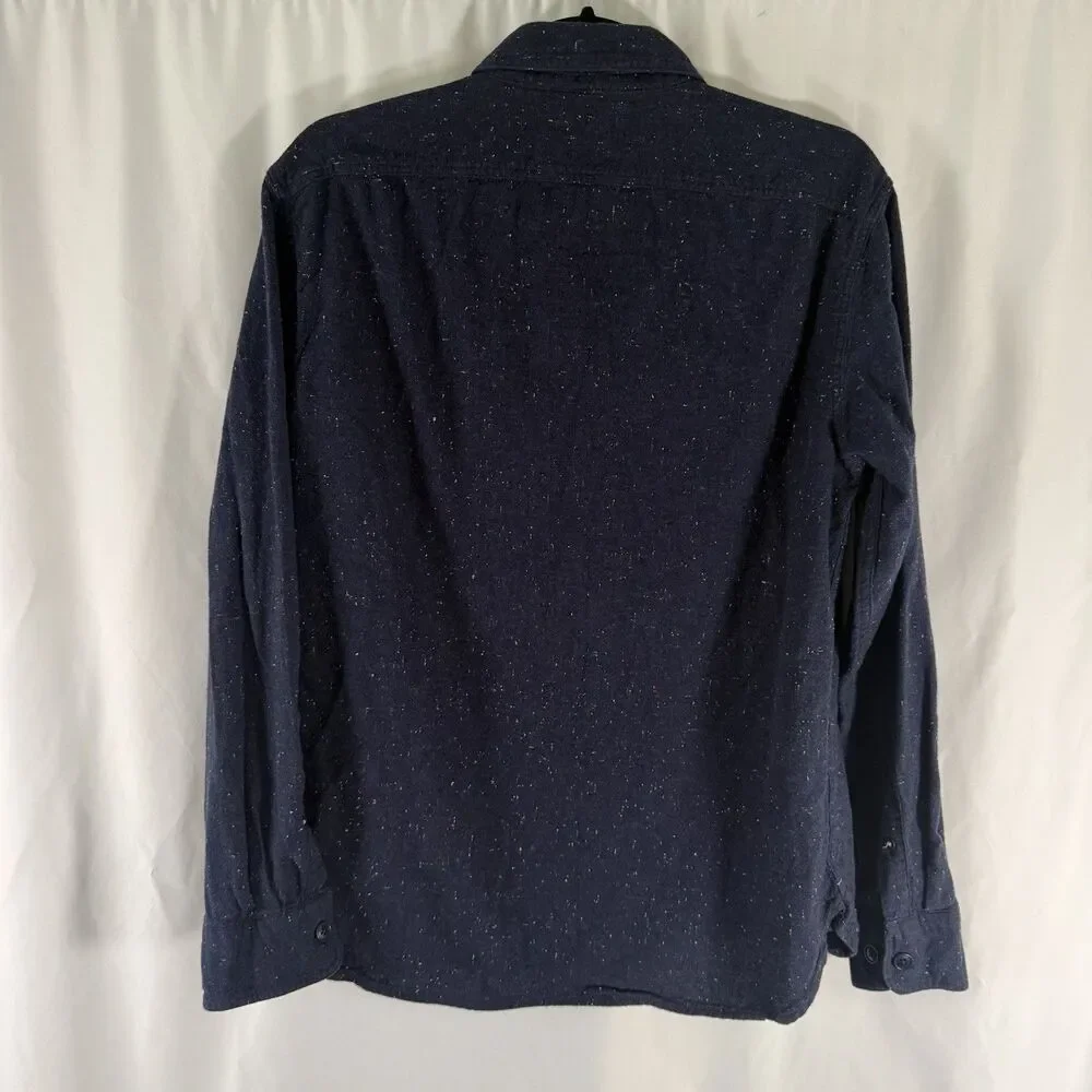 Banana Republic Untucked Shirt Men's Small Blue Speckled Standard Organic Cotton